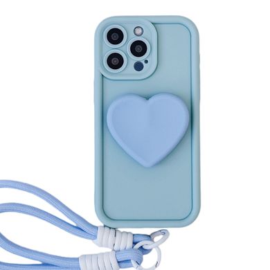 Чохол Heart Popsocket Case для iPhone 13 PRO Blue - ash-mobile.com.ua - фото 1