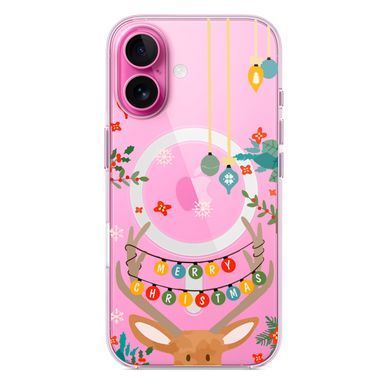 Чохол прозорий Print NEW YEAR with MagSafe для iPhone 17 Air Deer antlers