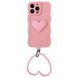 Чехол Волнистый с держателем сердцем для iPhone 13 PRO Pink