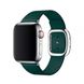 Ремешок Modern Buckle Leather для Apple Watch 42/44/45/49 mm Forest Green/Silver купить