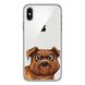 Чохол прозорий Print Dogs для iPhone XS MAX Angry Dog Brown купити