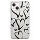 Чехол прозрачный Print Love Kiss для iPhone 15 Heart Black