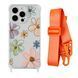 Чохол прозорий з ремінцем Print Flower для iPhone 11 PRO MAX Spring Breeze/Orange