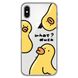 Чохол прозорий Print Duck для iPhone X | XS Duck What?