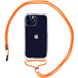 Чохол Crossbody Transparent на шнурку для iPhone 13 Orange