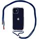 Чохол Crossbody Transparent на шнурку для iPhone 12 MINI Midnight Blue