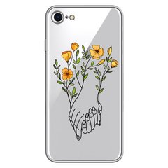 Чехол прозрачный Print Leaves для iPhone 7 | 8 | SE 2 | SE 3 Hands Flower купить