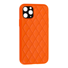 Чохол Leather Case QUILTED+CAMERA для iPhone 12 PRO Orange купити