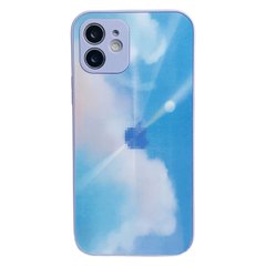 Чехол Glass Watercolor Case Logo new design для iPhone 12 Cloud Purple купить