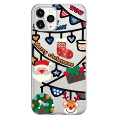 Чехол прозрачный Print NEW YEAR для iPhone 11 PRO MAX Wow Merry Christmas купить
