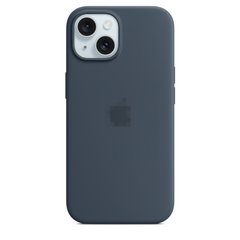 Чехол Silicone Case Full OEM+MagSafe для iPhone 15 Plus Storm Blue