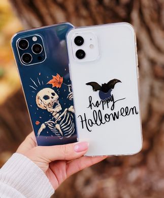 Чохол прозорий Print Halloween для iPhone 14 Skeleton