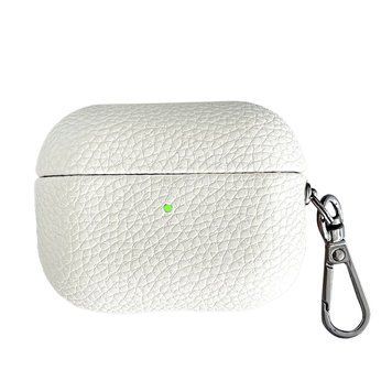 Чохол Grain Leather Case для AirPods PRO 2 White - ash-mobile.com.ua - фото 1