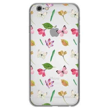 Чехол прозрачный Print Butterfly для iPhone 6 | 6s Pink/White - ash-mobile.com.ua - фото 1