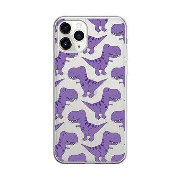 Чохол прозорий Print Dinosaur для iPhone 15 PRO MAX Purple - ash-mobile.com.ua - фото 1