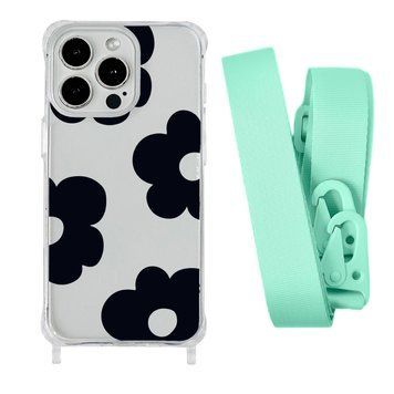 Чохол прозорий з ремінцем Print Flower Color для iPhone 11 PRO MAX Black/Avocado - ash-mobile.com.ua - фото 1