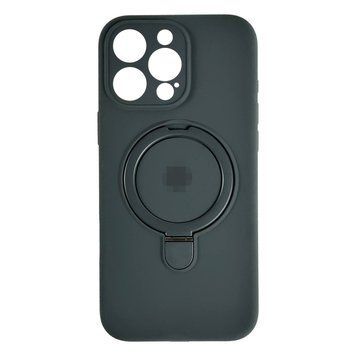 Чохол Silicone Case with Ring Stand Full Camera для iPhone 12 Charcoal Grey - ash-mobile.com.ua - фото 1