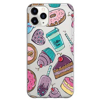 Чохол прозорий Print FOOD для iPhone 14 PRO MAX Donut and Coffee time - ash-mobile.com.ua - фото 1