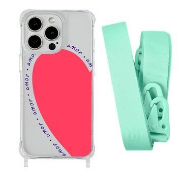 Чехол прозрачный с ремешком Print Mood swings для iPhone 15 Plus Heart Amor/Avocado - ash-mobile.com.ua - фото 1