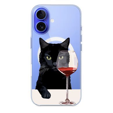 Чохол прозорий Print Mood swings with MagSafe для iPhone 17 Air Cat Wine