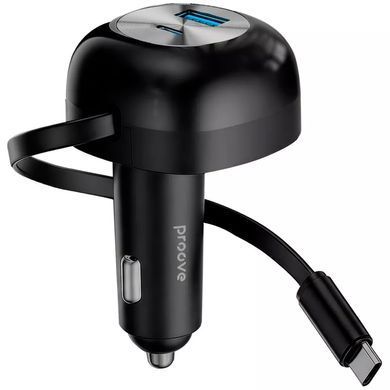 Автомобільний ЗП Proove Pulsar 65W (Type-C + USB) + Retractable Type-C Cable Black - ash-mobile.com.ua - фото 2