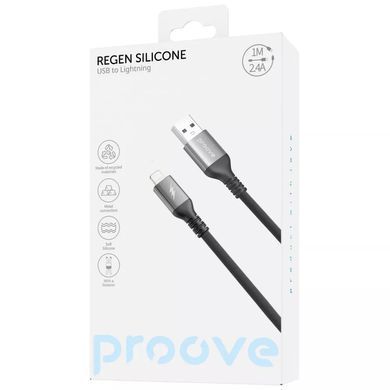 Кабель Proove ReGen Silicone USB to Lightning 2.4A (1m) Black - ash-mobile.com.ua - фото 2