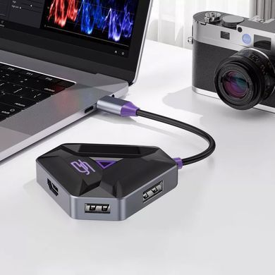 Перехідник для MacBook USB-C хаб Proove Gaming Spectre (2*USB3.0 + Type-C + PD100W + HDMI) 5 в 1 Dark Grey - ash-mobile.com.ua - фото 4