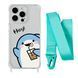 Чохол прозорий з ремінцем Print Shark для iPhone 13 PRO MAX Shark Cocktail/Spearmint