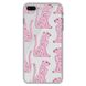 Чохол прозорий Print Meow для iPhone 7 Plus | 8 Plus Leopard Pink купити