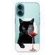 Чохол прозорий Print Mood swings with MagSafe для iPhone 17 Air Cat Wine