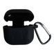 Чохол силіконовий LOGO з карабіном для AirPods 3 Black - ash-mobile.com.ua - фото 1