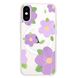 Чехол прозрачный Print Flower Color with MagSafe для iPhone X | XS Purple купить
