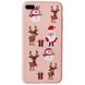 Чехол WAVE Fancy Case для iPhone 7 Plus | 8 Plus Santa Claus/Deer/Snowman Pink Sand купить