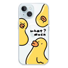 Чехол прозрачный Print Duck with MagSafe для iPhone 15 Duck What?