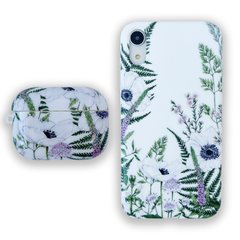 Комплект Beautiful Flowers для iPhone XR + Чехол для AirPods PRO Лаванда