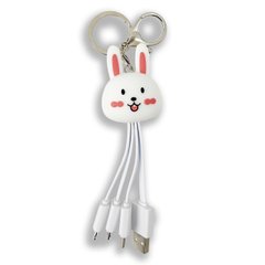 Кабель ASH Happy 3 in 1 USB (Micro-USB+Lightning+Type-C) Rabbit White купить