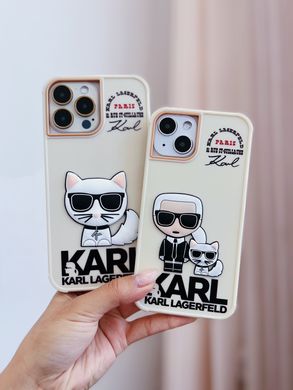 Чехол Karl Lagerfeld Paris Silicone Case для iPhone 12 | 12 PRO Cat Biege - ash-mobile.com.ua - фото 2