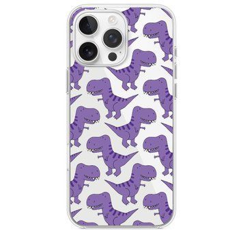 Чохол прозорий Print Dinosaur для iPhone 17 PRO MAX Purple