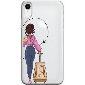 Чохол прозорий Print Adventure Girls для iPhone XR Beige Bag - ash-mobile.com.ua - фото 1