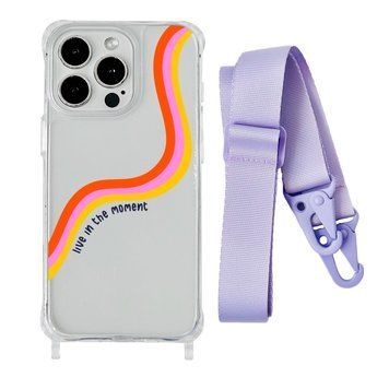 Чехол прозрачный с ремешком Print Mood swings для iPhone 17 Live in the moment/Glycine
