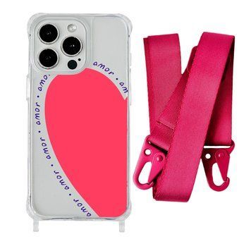 Чохол прозорий з ремінцем Print Mood swings для iPhone X | XS Heart Amor/Rose Red - ash-mobile.com.ua - фото 1