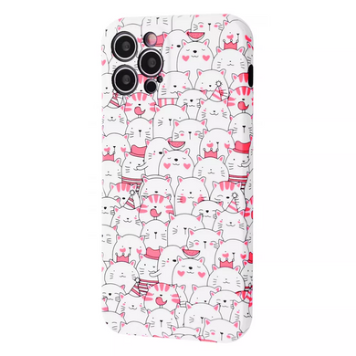 Чехол WAVE NEON X LUXO для iPhone 13 PRO MAX Cats White/Pink