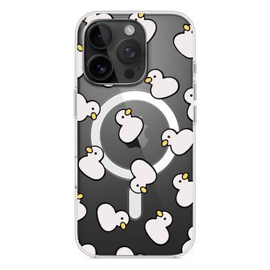 Чохол прозорий Print Duck with MagSafe для iPhone 16e | 17e White - ash-mobile.com.ua - фото 3