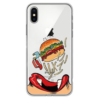 Чехол прозрачный Print FOOD для iPhone X | XS Burger eat купить