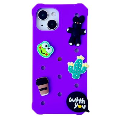 Чохол Crocsі Case + 3шт Jibbitz для iPhone 13 PRO Purple