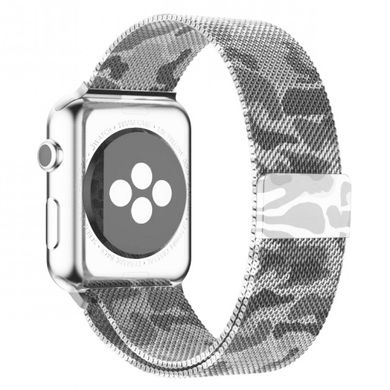 Ремешок Milanese Loop для Apple Watch 42mm | 44mm | 45mm | 49mm Camouflage White Gray купить