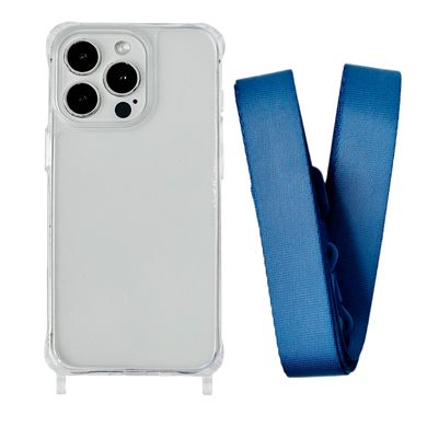 Чехол прозрачный с ремешком для iPhone XS MAX Blue Cobalt купить