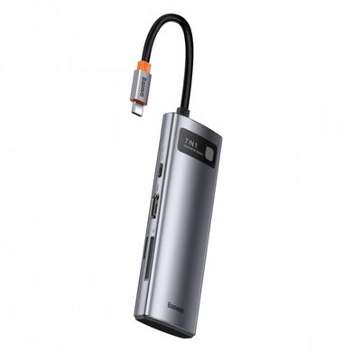 Перехідник для MacBook USB-C хаб Baseus Metal Gleam Series Multifunctional 7 в 1 Gray купити