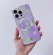 Чехол прозрачный Print Flower Color with MagSafe для iPhone XR Purple