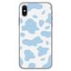 Чехол прозрачный Print Animal Blue для iPhone XS MAX Cow купить